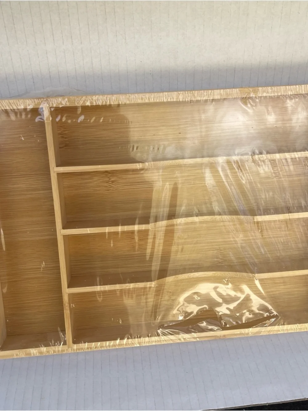 Bamboo Utensil Drawer Organizer - Natural Bamboo Kitchen Tray